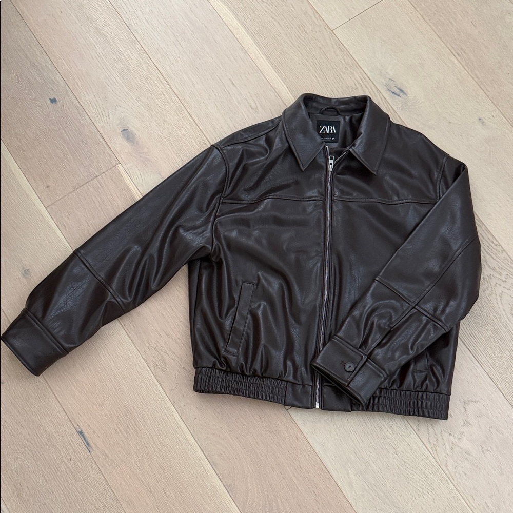 Zara women’s  Dark Brown Bomber Jacket